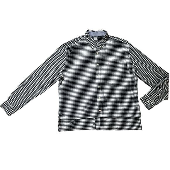 Tommy Hilfiger Checkered ButtonUp Adaptive Seated Back Black White Shirt Size XL - Picture 2 of 11